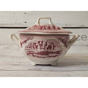Johnson Brothers Old Britain Castles Pink Covered Sugar Bowl Made In England